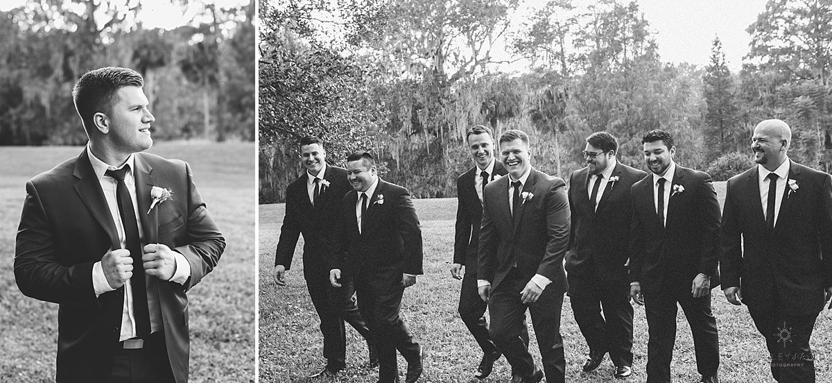 groom and groomsmen headed towards the ceremony