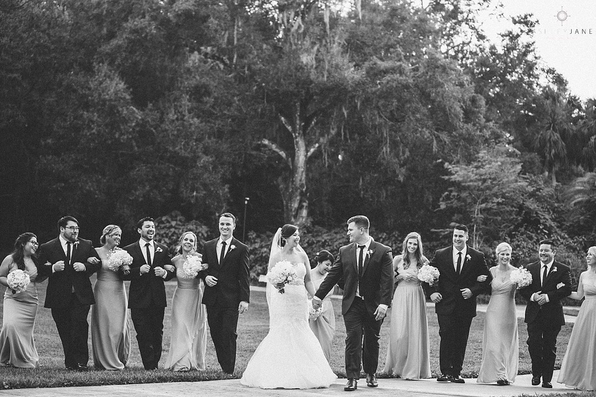 wedding bridal party outdoor wedding