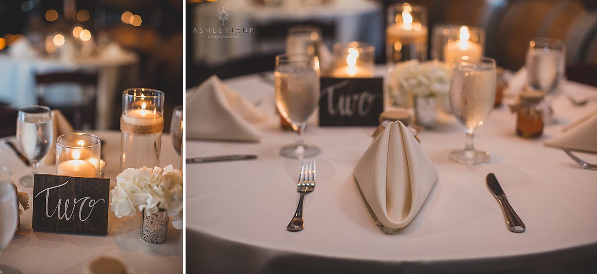 reception details rustic details in winery