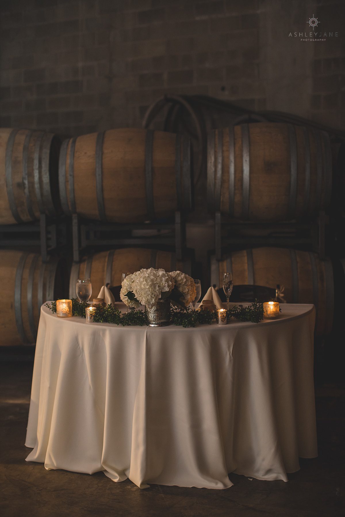 rustic barrel background wedding sweetheart table