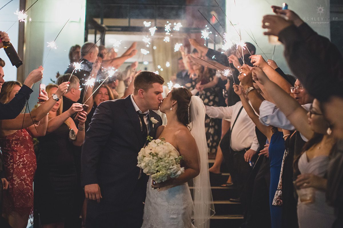 end of the night kiss with sparkler grand exit