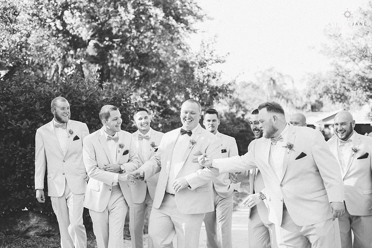 groomsmen laughing 