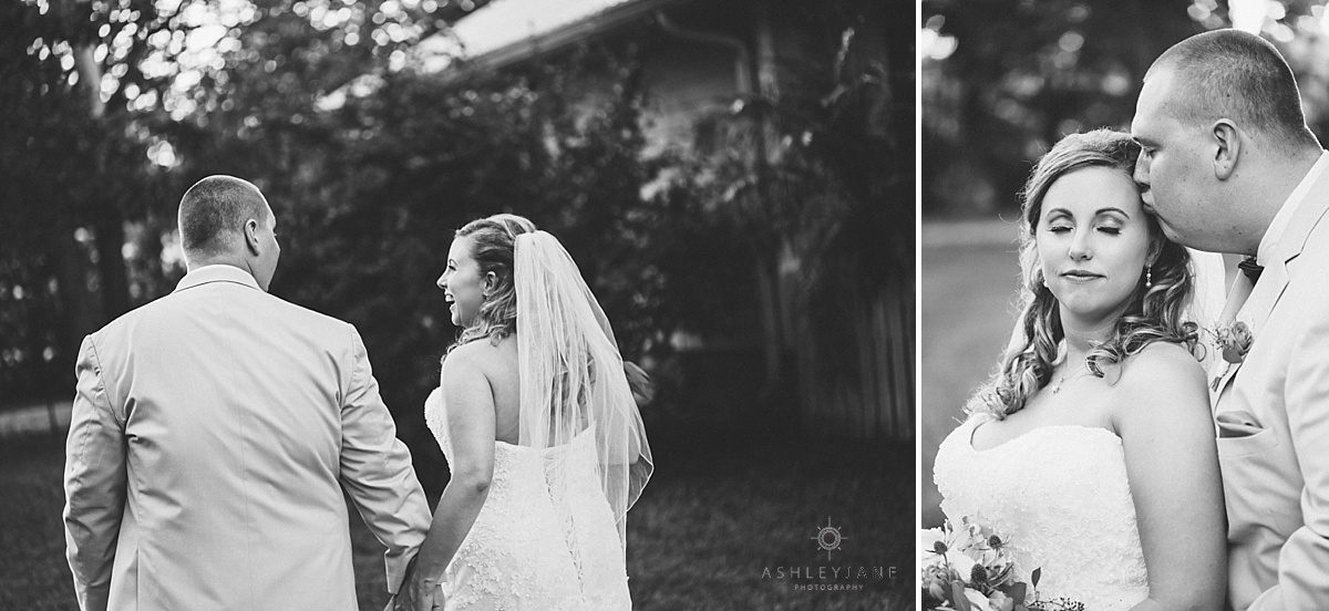 bride and groom outdoors