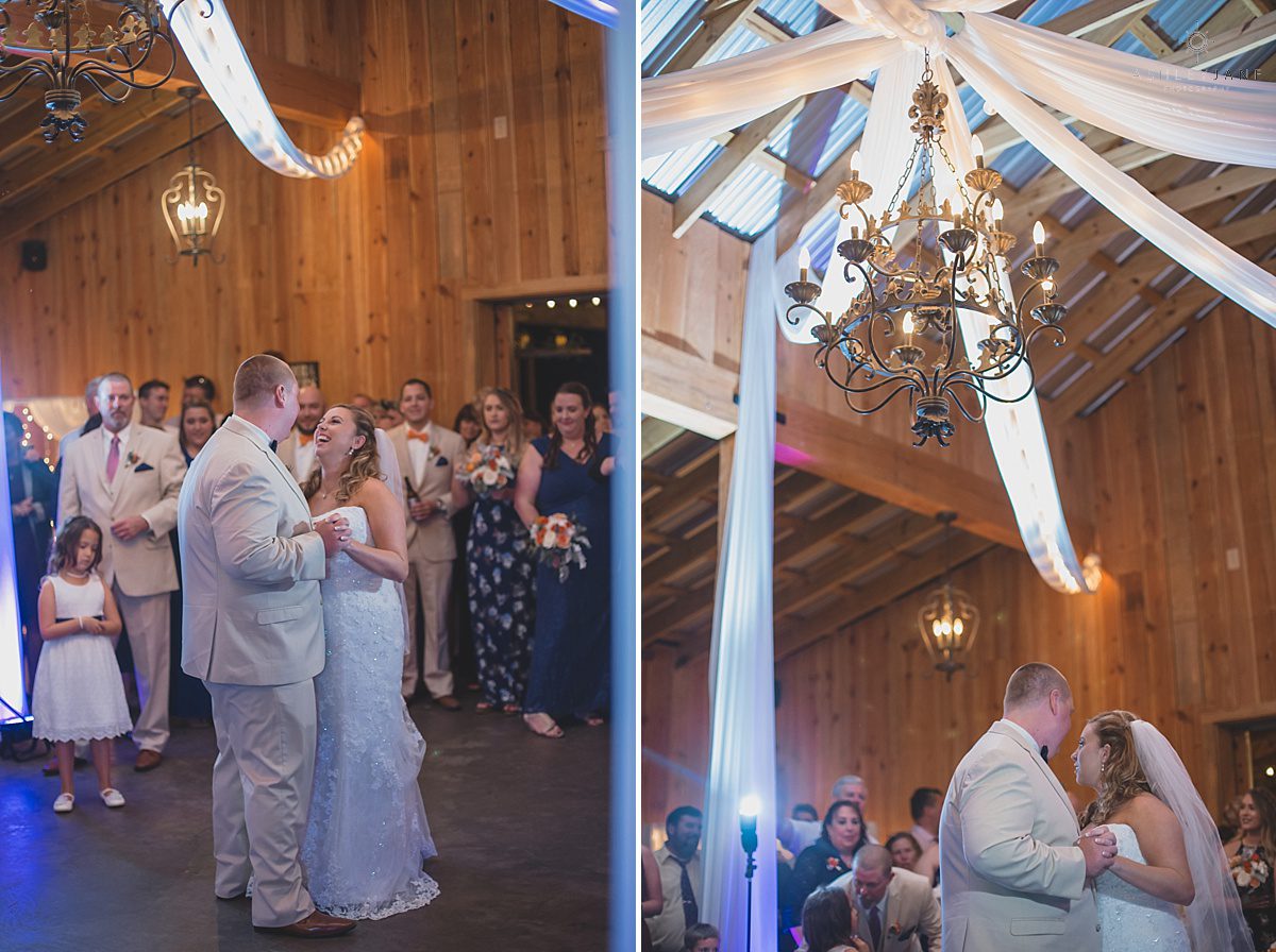 bride and groom share first dances