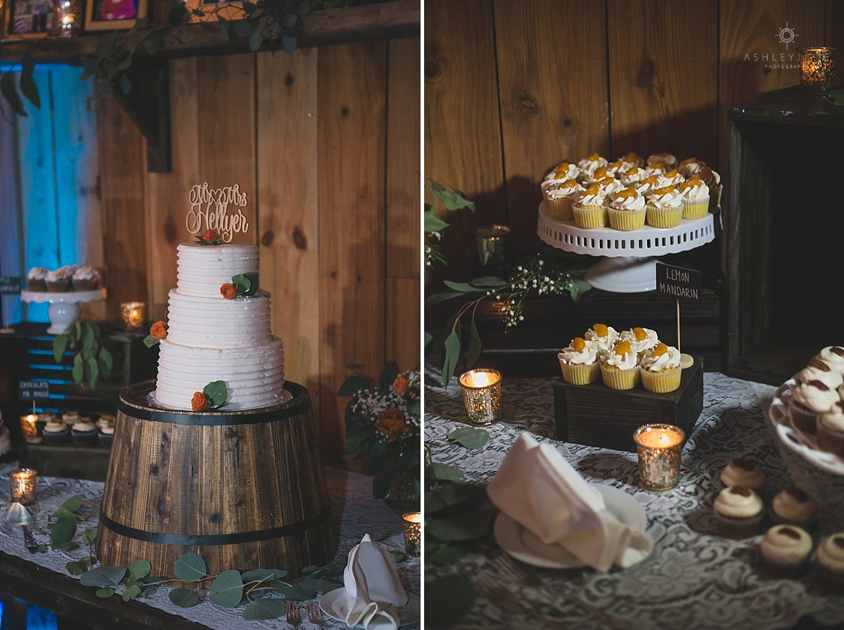 buttercream wedding cake with cupcakes 