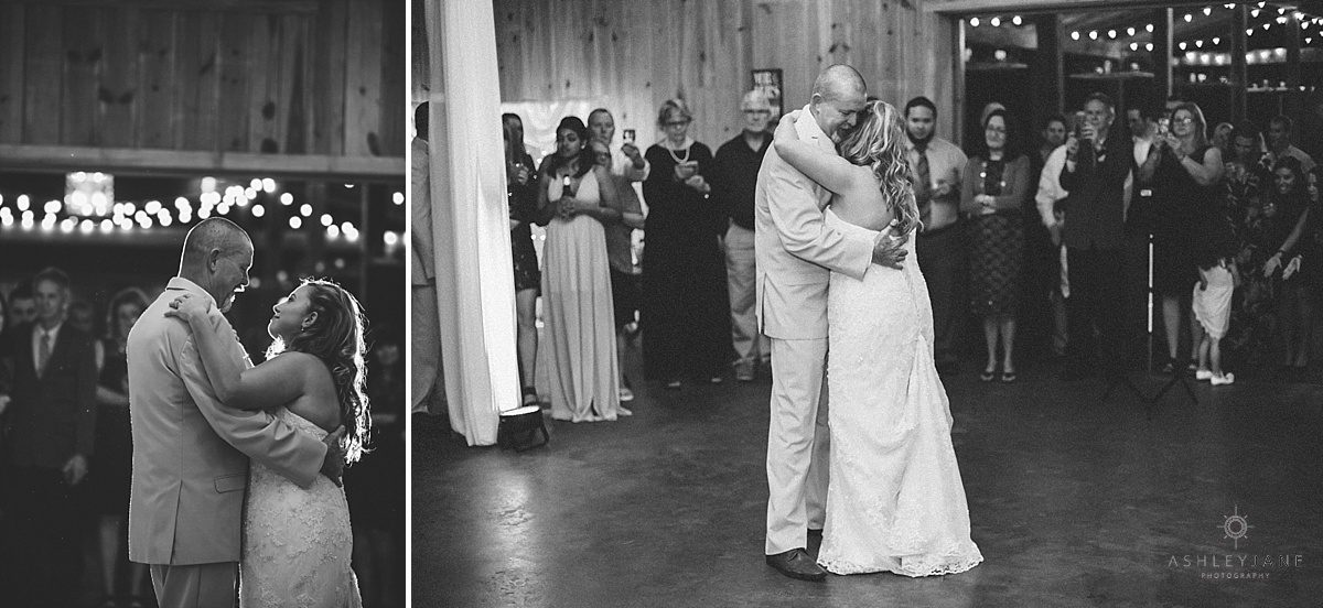 father and daughter dance during wedding