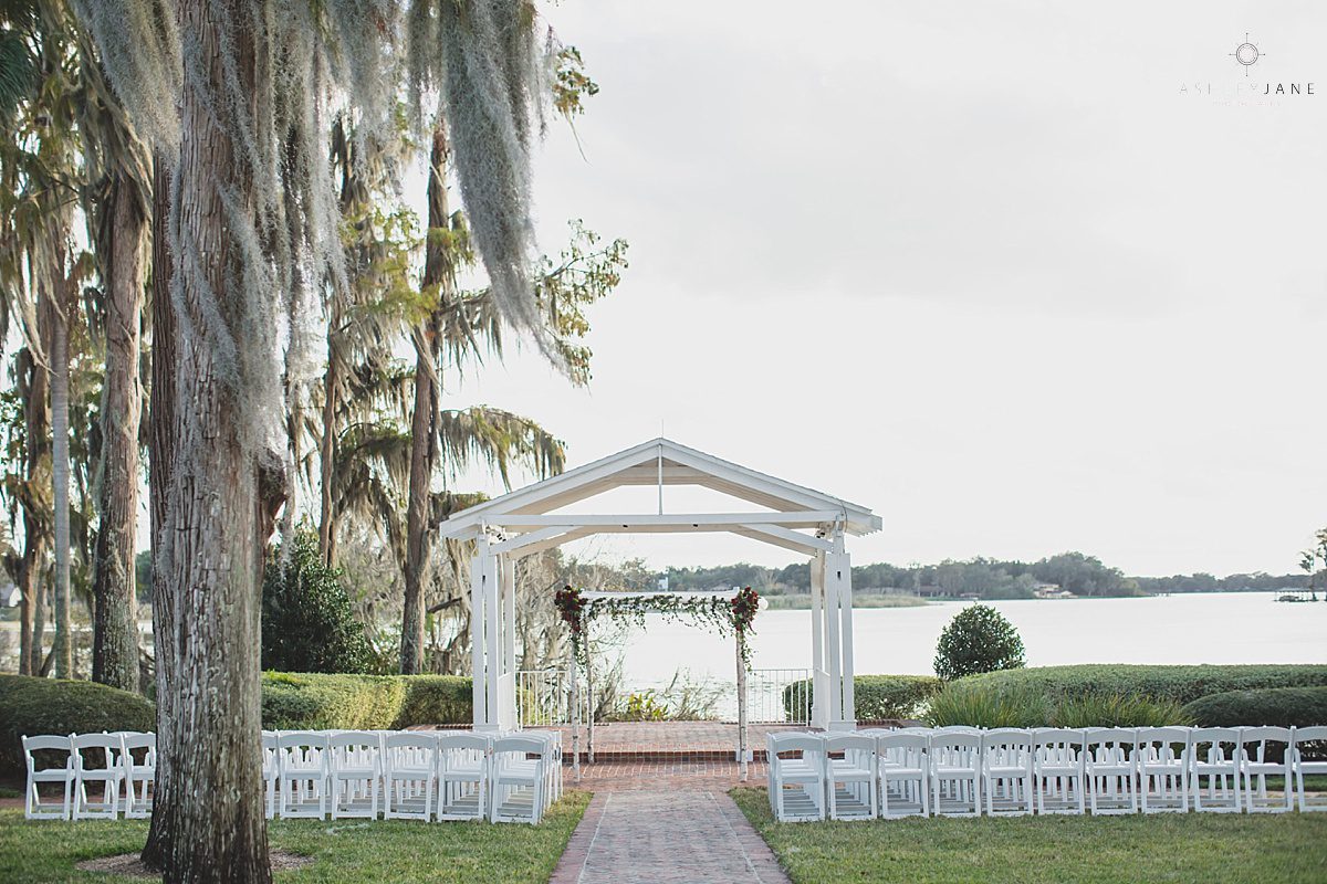 Elegant Rustic Cypress Grove Estate House Wedding | Outdoor ceremony lakeside florida shot by orlando wedding photographer
