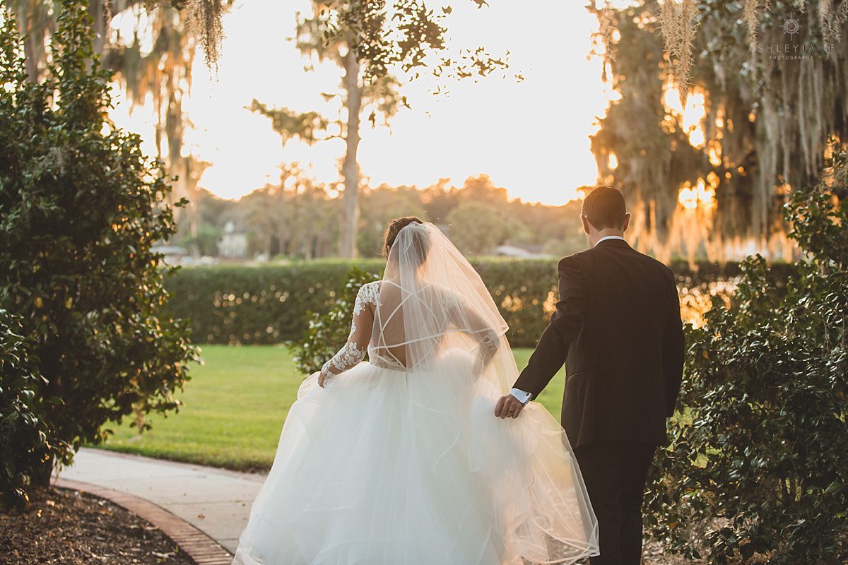 Elegant Rustic Cypress Grove Estate House Wedding | Lakeside wine color winter wedding shot by orlando wedding photographer