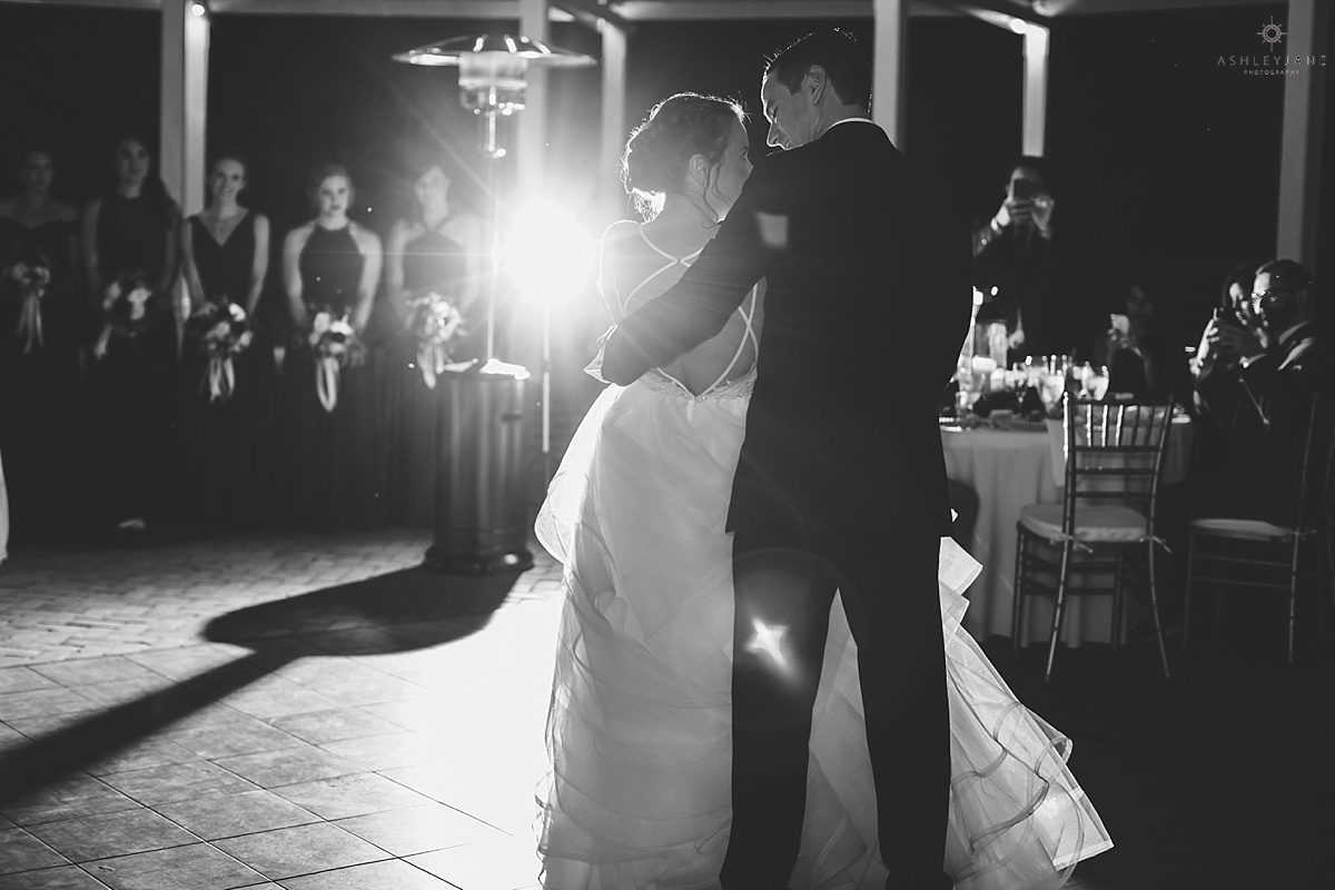 bride and groom first dance at their Elegant Rustic Cypress Grove Estate House Wedding shot by orlando wedding photographer