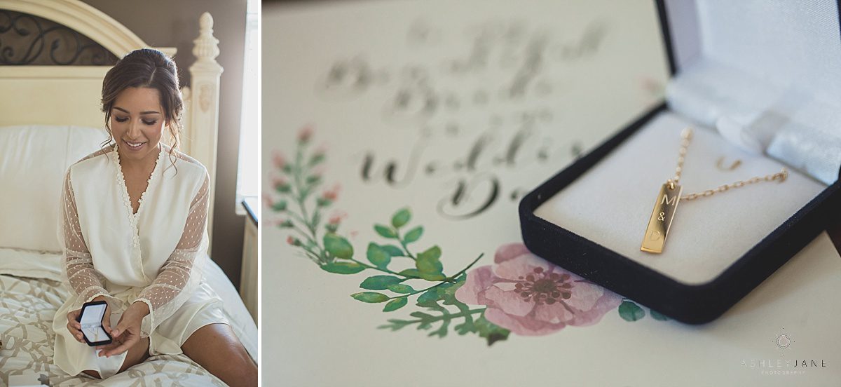 Gold initial necklace bride gift from the groom 