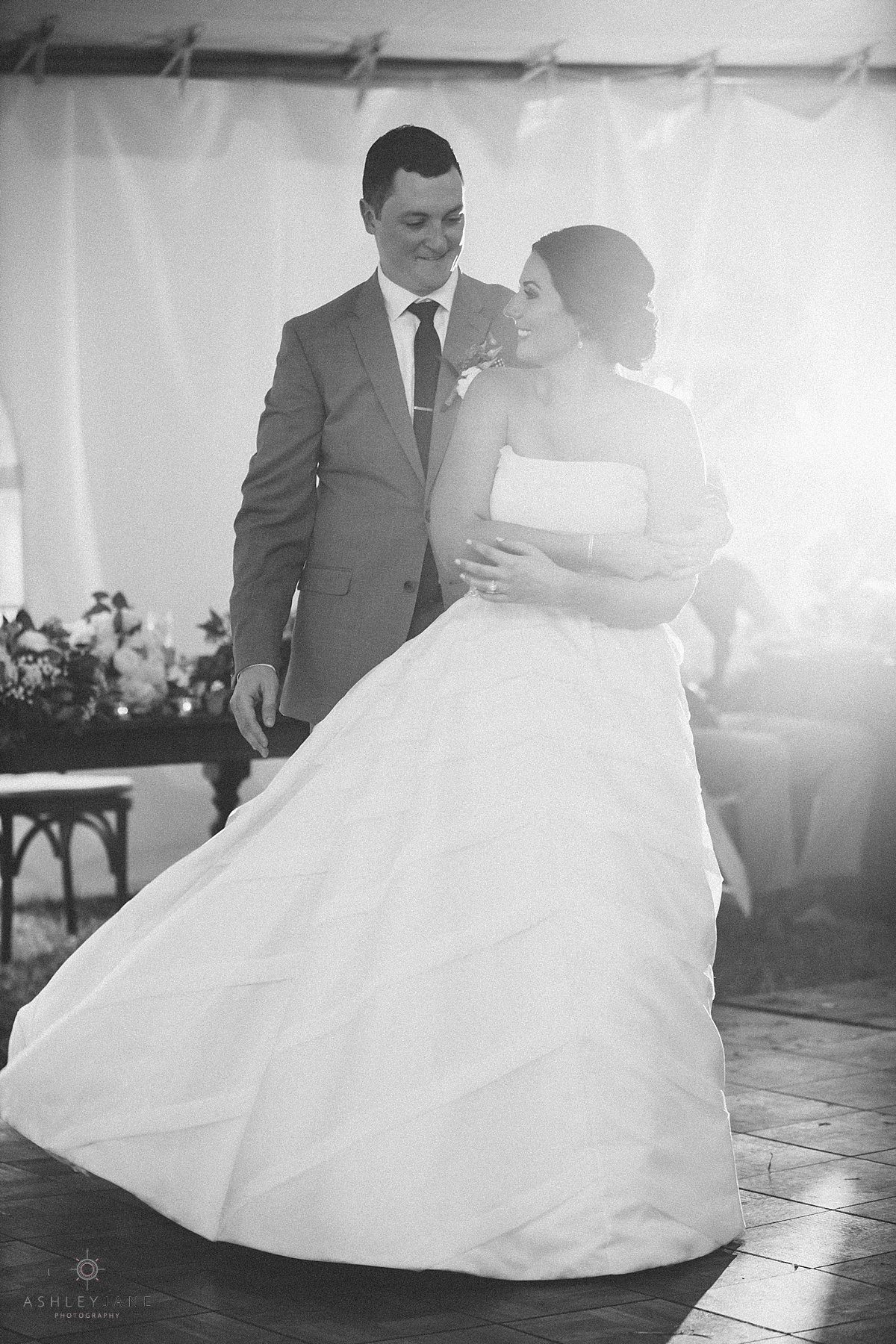 Bride and groom first dance at their Southern Estate House Wedding shot by orlando wedding photographer