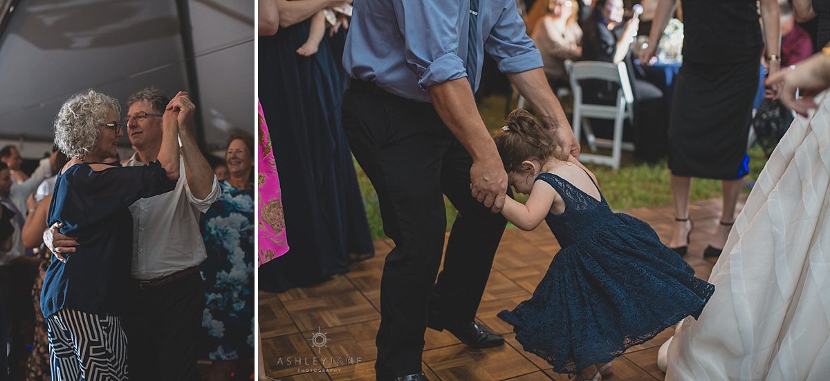 Flower girl dancing during wedding reception at Southern Estate House Wedding shot by orlando wedding photographer