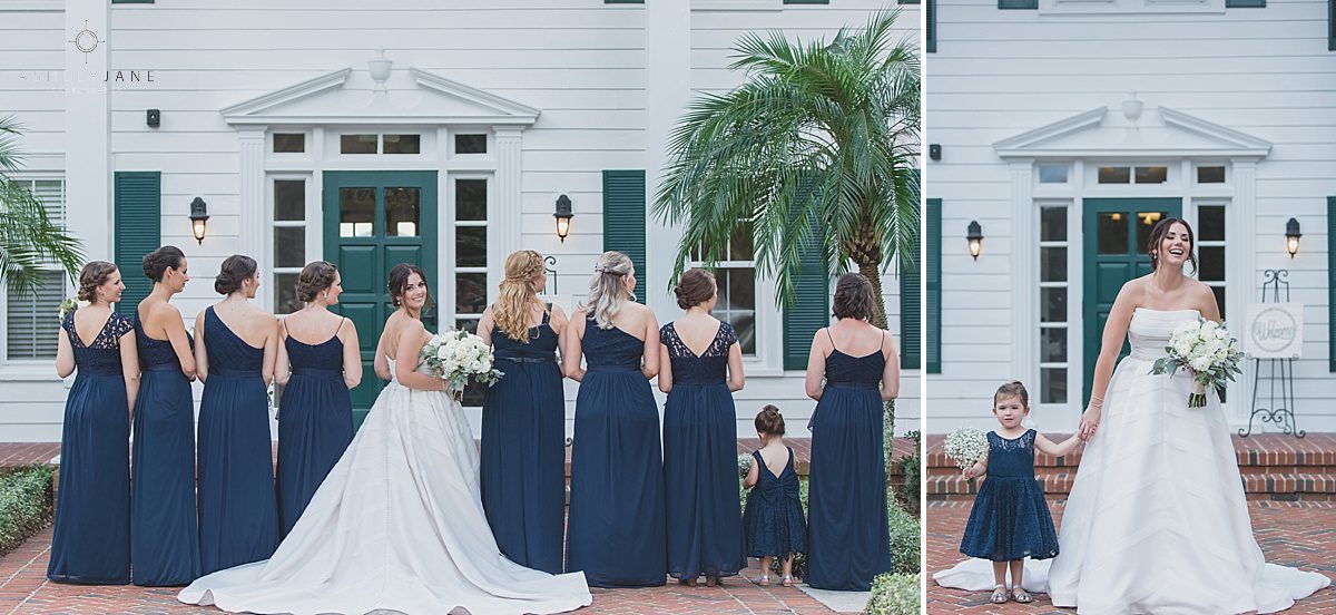 Navy bridesmaids for Southern Estate House Wedding