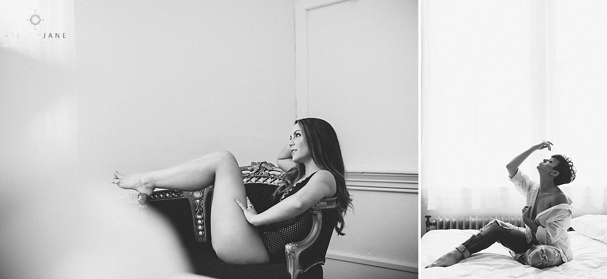 Bright and light studio with boudoir models shot by Orlando Boudoir Photographer