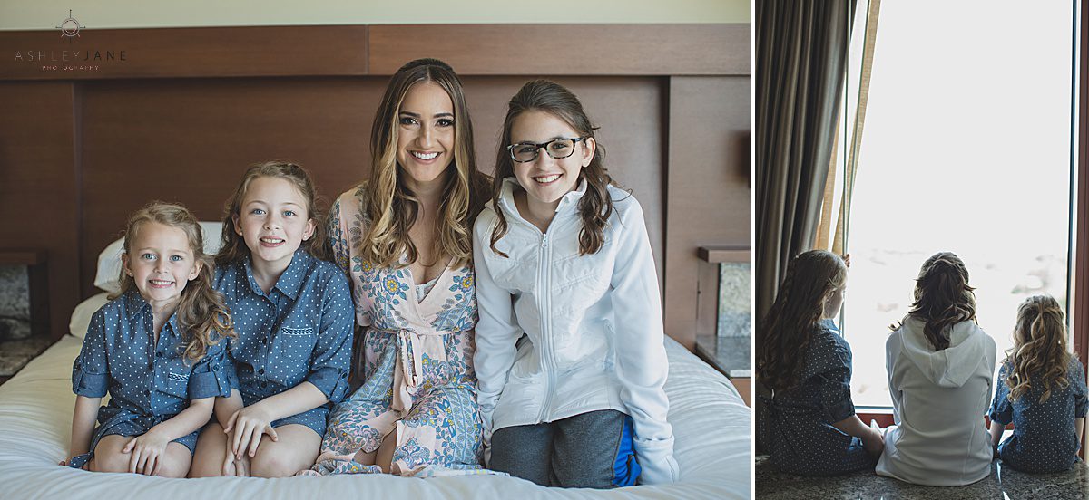 Bride and her flower girls getting ready shot by orlando wedding photographer