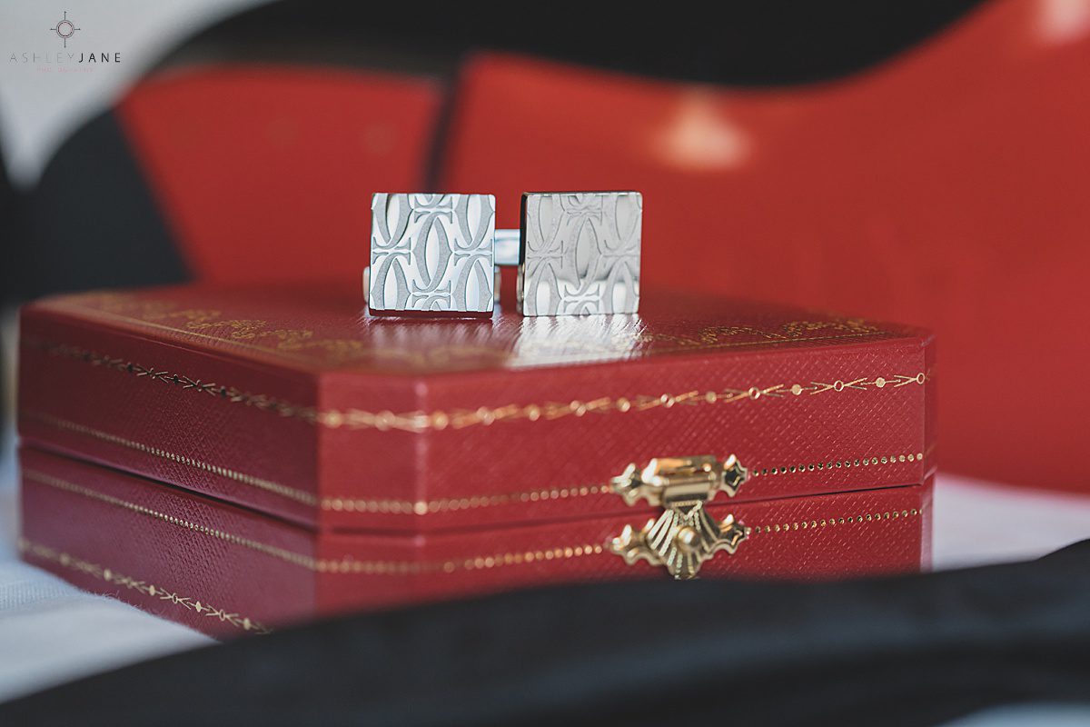 Groom cufflinks shot by orlando wedding photographer