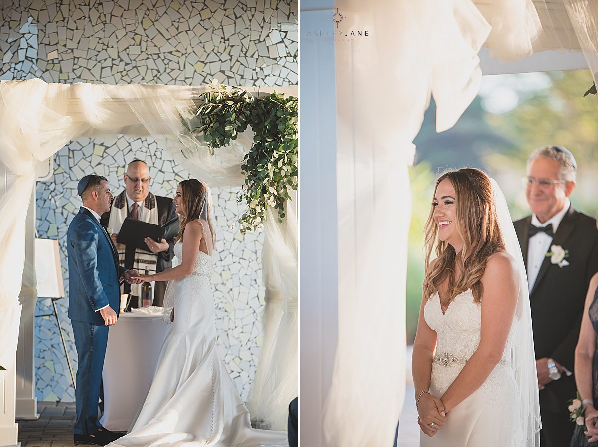 Bride and groom at their modern and classic wedding ceremony shot by orlando wedding photographer 