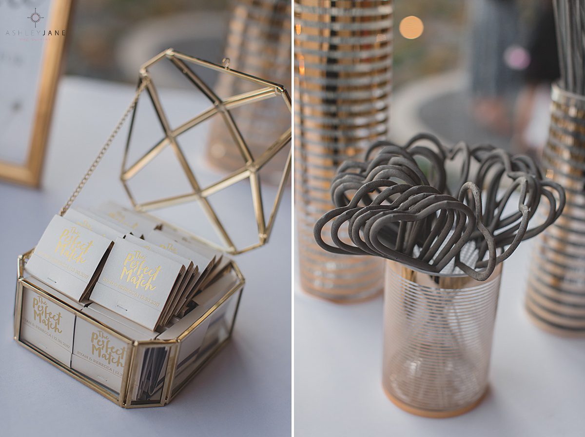 Sparkler table decor and gold details shot by orlando wedding photographer